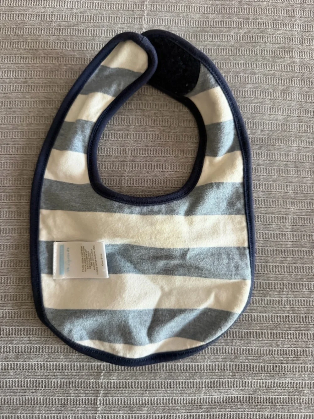 Janie and Jack Navy Blue Baby Bib with Fish Patch